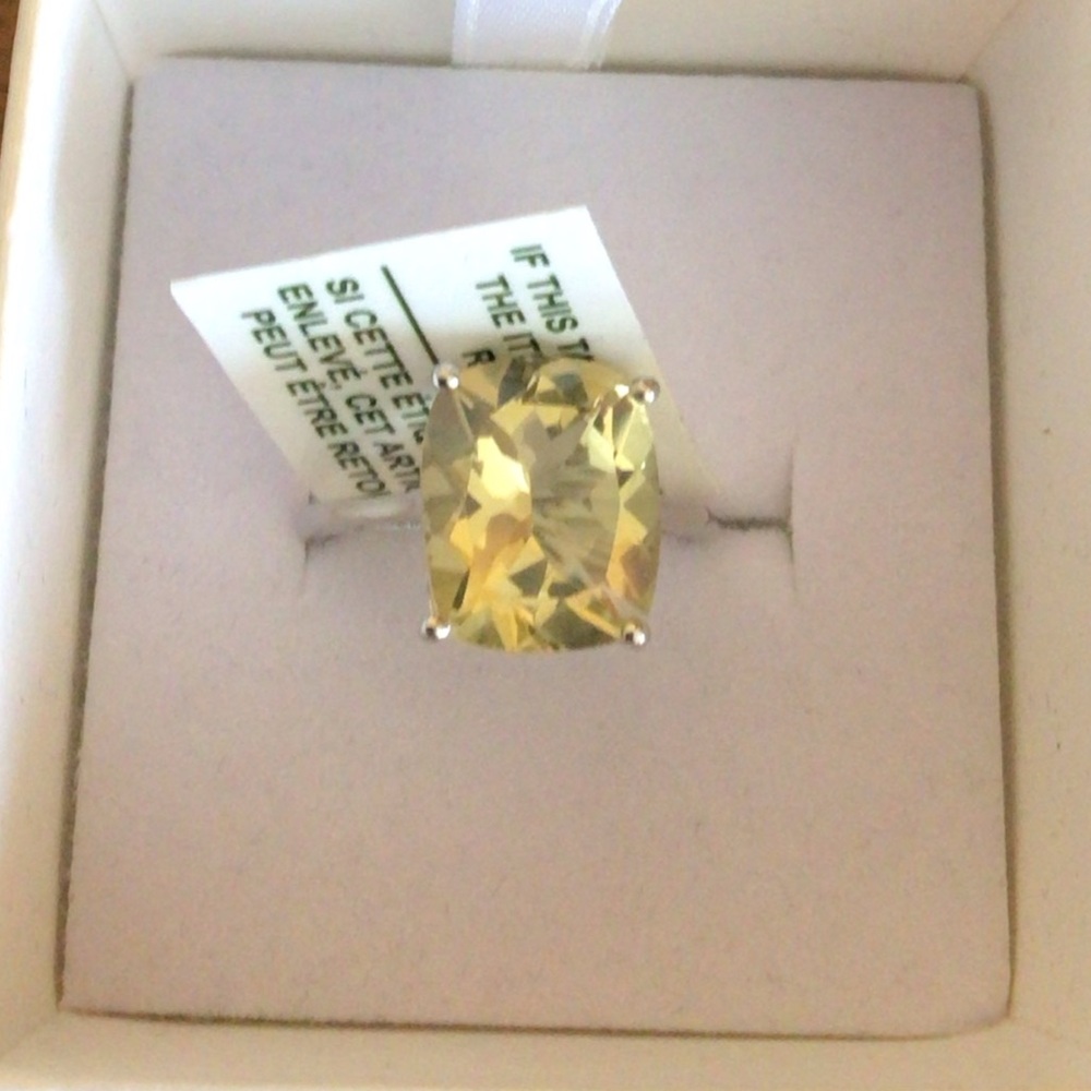 Sterling Silver Lemon Quartz Solitaire Cocktail Ring